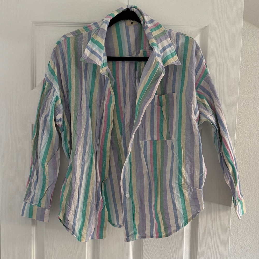 Striped Multicolor Button Down Shirt